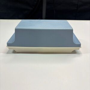 VINTAGE BLUE TUPPERWARE 2 STICK BUTTER DISH
